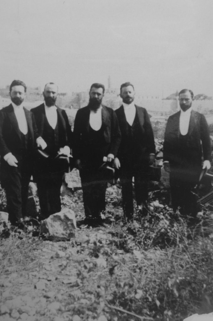 Theodor Herzl mit zionistischen Weggefährten